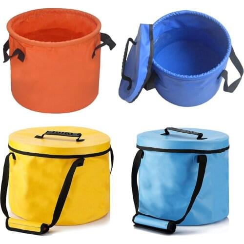 Portable Bucket with Lid Water Storage Bag Collapsible Bucket for Backpacking Fishing Camping Hiking Car Washing