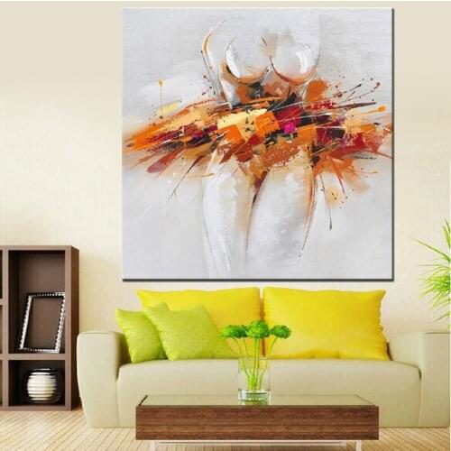 Hand Painted Modern Abstract Oil Painting on Canvas Sexy Girl Nude Wall Art for Living Room Decor Art Nude Women Oil Painting