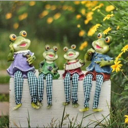 European country frog statue animal, hanging foot doll ornaments, home garden balcony decoration crafts