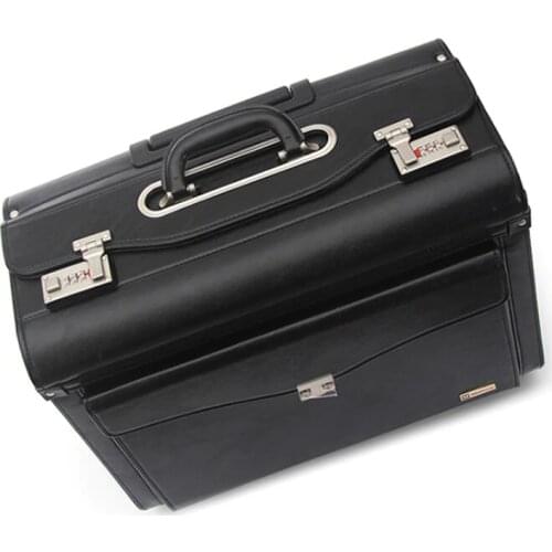 Carrylove 19" inch pilot black travel luggage lawyer suitcase cabin hand trolley bag on wheels