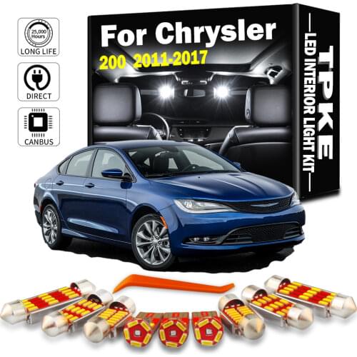 TPKE Canbus Error Free LED Interior Light Kit For 2011-2017 Chrysler 200 White Car Accessories Map Reading Dome License Lamp