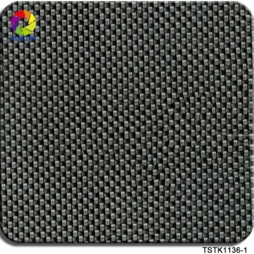 TSAUTOP Size 1m width 10sqm carbon fiber with silver background 3d water transfer printing film for hydrographics WDF1136-1