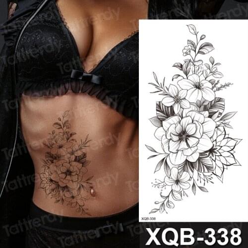 Waterproof Temporary Tattoo peony rose flowers lion tatto stickers leave flash tatoo fake tattoos for girl women lady body art
