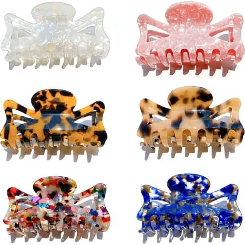 2020 New Acetate Claw Clip for Women Tough Hair Claw Large Size Hair Clip Crab Hair Styling Barrettes for Hair Accessories