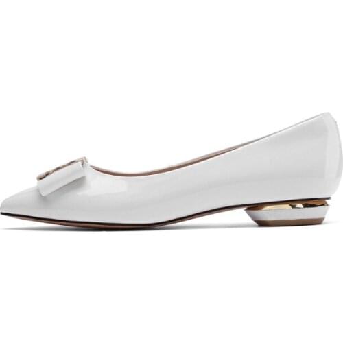 Big Size 9 10 11 12 ladies high heels women shoes woman pumps Pure-color pointed metal buckled shallow thick-heeled single shoes