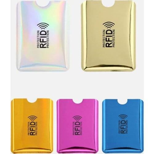 10Pcs Anti Rfid Colorful Blocking Reader Lock Card Holder Id Bank Card Case Protection Metal Aluminium foil Credit Card Holder