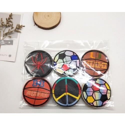 10pcs/lot Iron on patches Basketball football Ball patches on clothes stickers patches DIY embroidered patches for clothes decor