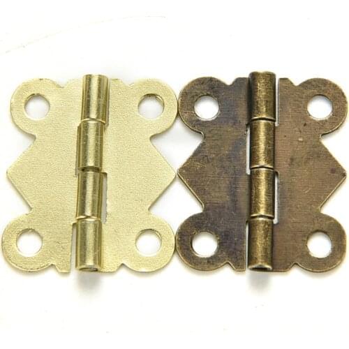 10Pcs Stainless Steel Spring Loaded Butt Hinges 4 Holes Cabinet Drawer Jewellery Box Decorative Hinge Furniture Hardware