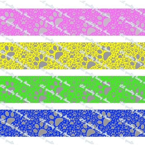 16-75MM Cartoon Paw Printed Grosgrain Ribbon 50 Yards/Roll Tape Clothing Bakery Gift Wrapping Accessory Hairbow Head