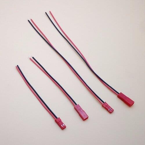 20 Pairs JST 100mm / 180mm Connector Plug Cable PCB Male And Female For DIY RC Battery Model LCD Led Strip Connector Red 2pin