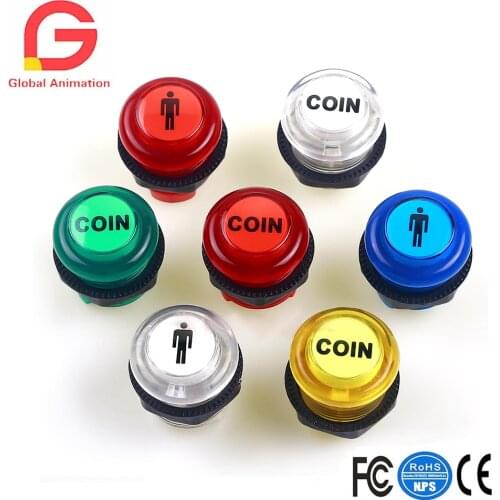 3x 30mm Arcade China LED Push Button Built-in Switch 5V Illuminated Buttons Automatic Discoloration for Arcade Joystick parts