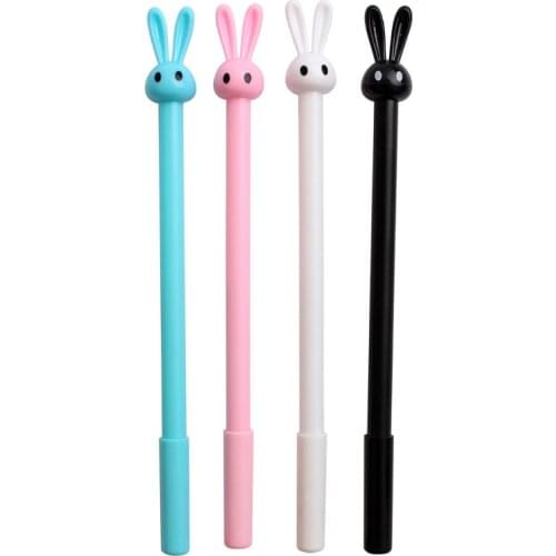 4Pcs/Lot New Cute Rabbit Gel Pen Writing Pens Stationery Caneta Material Escolar Office School Supplies Papelaria