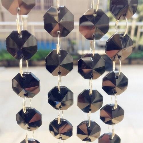 50m Crystal Beads Strand Garland Wedding Party,Chandelier Trimming Curtain Lighting Decoration,14mm Octagon Beads Diy