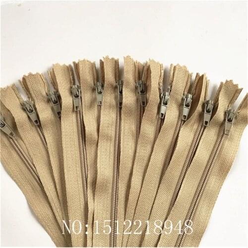 50pcs ( 18 Inch ) 45cm Khaki Nylon Coil Zippers Tailor Sewer Craft Crafters &FGDQRS #3 Closed End