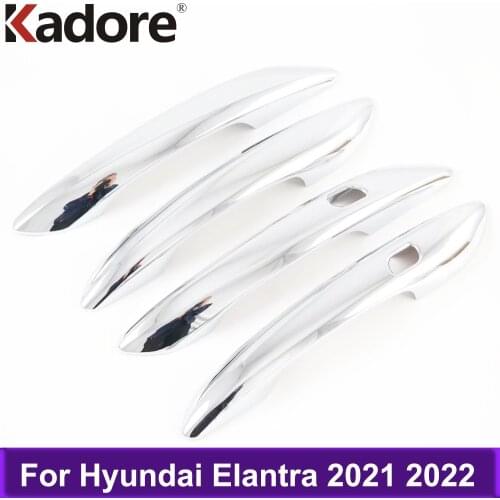 Styling Car Accessories Carbon Fiber Side Door Handle Cover Trim Car Sticker Decoration For Hyundai elantra 2021 2022