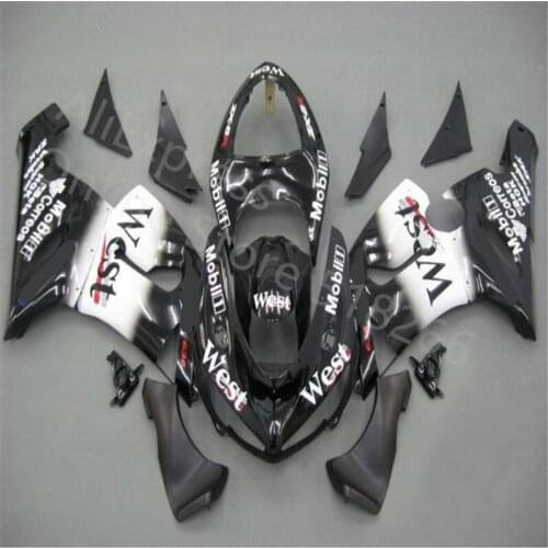 Black white motorcycle fairing kits for 05 06 ZX6R Kawasaki 636 fairings bodywork set ZX-6R 2005 2006 WEST fairing