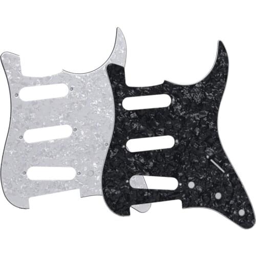 FLEOR No Screw Mount Hole Electric Guitar Pickguard SSS ST Pearl Color