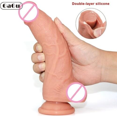 GaGu New Realistic Big Dildo Flexible Penis Dick With Suction Cup Strap-on Female Masturbation Soft Dildo For Women Skin feeling
