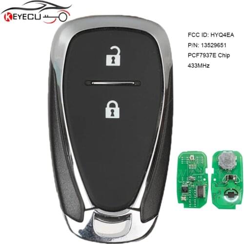 KEYECU HYQ4EA Smart Remote Key Fob 433MHz 2 Button for Chevrolet Cruze 2017 2018 2019 2020