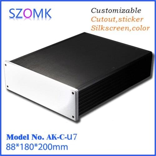 Szomk black aluminum electronics enclosure for pcb extruded instrument enclosure (1 pcs) 88*180*200mm