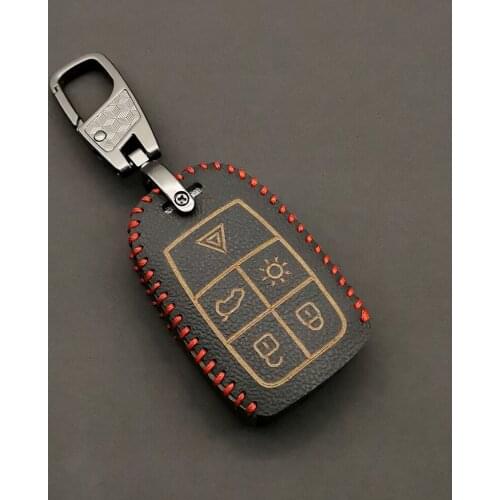 Leather Protective Key Fob Cover Case Cap Skin Set for VOLVO C30 C70 S40 V40 V50 2008 2009 2010 2011 Remote 5 Buttons Keyless