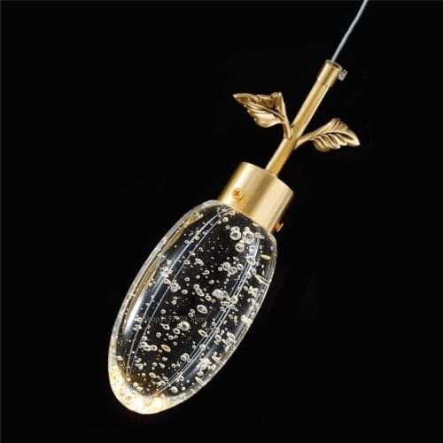 Creative Luxury LED Crystal Hanging Lamps Home Decoration Crystal Pendant Light Fixtures Modern Simple Bedroom Bedside Lamp AC