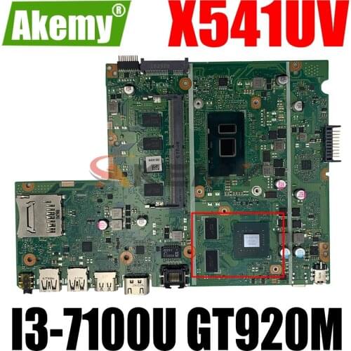 AKEMY X541UV Laptop Motherboard For ASUS VivoBook A541UV X541U Original Mainboard 4GB-RAM I3-7100U GT920M (Pin interface))