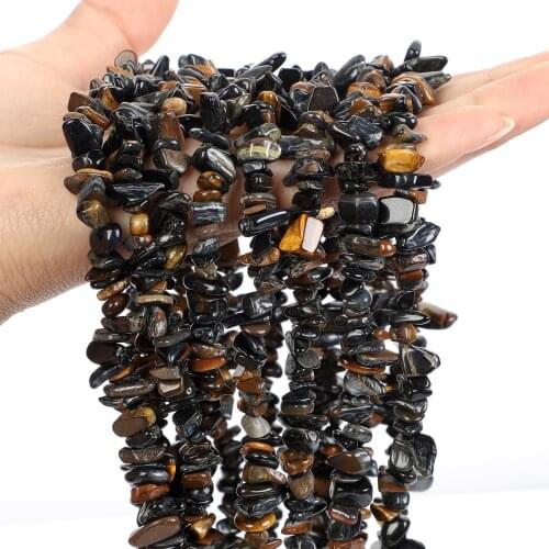 Natural Blue Tiger Eye Stone Irregular Freeform Chip Gravel Bead For Jewelry Making DIY Charm Bracelet Necklace Supplies 3-5-8MM