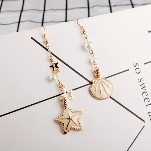 MQCHUN New Fashion Women Accessories Earrings Gold Color Exquisitte Sea Star Starfish Shell Earrings Maxi Drop Earrings -15