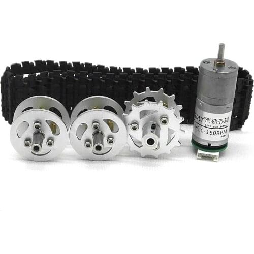 One set of DIY tank kits including plastic track, Metal bearing wheel + Metal driving wheel, and 9V150RPM With hall sensor motor