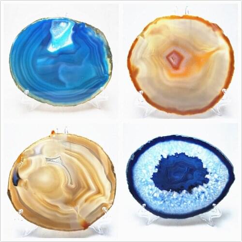 12-13cm Agate Slices Natural Crystal Quartz Agate Plate Healing Home decoration