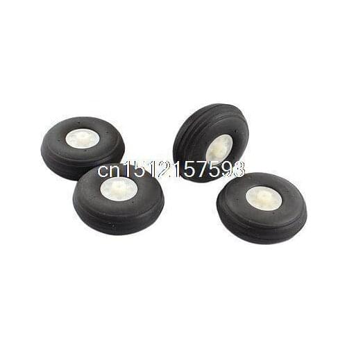 RC Airplane Aircraft Landing Black Rubber Wheel Tire 44mm x 16mm 4Pcs
