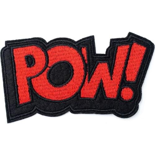 POW Size:5.2x10cm Cloth Iron On Patch Badge Embroidered Badges Abstract Kids Patches For Clothes Stickers 0050