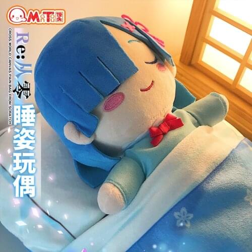 Re Zero Plush Rem Doll Clothes Changeable Japan Anime Cosplay Merch Cartoon Comic Manga Fan Gift Kawaii Cute Sleeping Toy 36cm