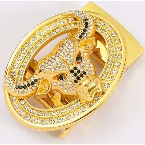 New Cow Head Automatic Buckle Head Belt Mounted Drill Automatic Buckle Head Belts for Men Luxury Designer 3.5cm