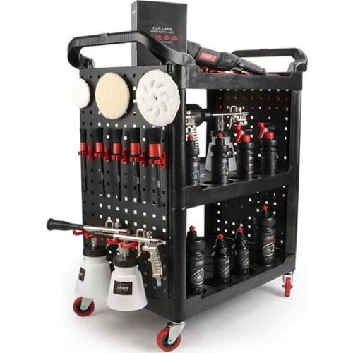 Removable Car Beauty Tool Cart Car Polishing And Washing Three-Layer Storage Trolley Car Beauty Tool Storage Trolley