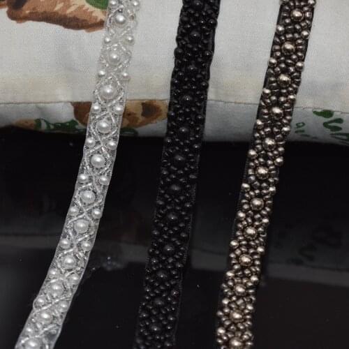 Water Soluble Beaded Lace Trim Tape Fabric Ribbon DIY Collar Sewing Garment Headdress Wedding Dress Lace Materials