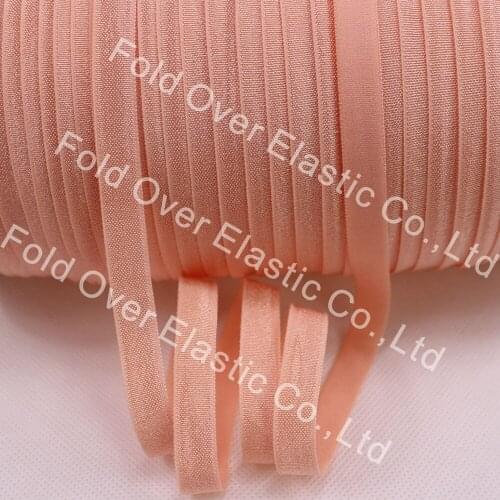 High quality 3/8" solid elastic non-fold over elastic 714 petal peach 50yards per roll for womens