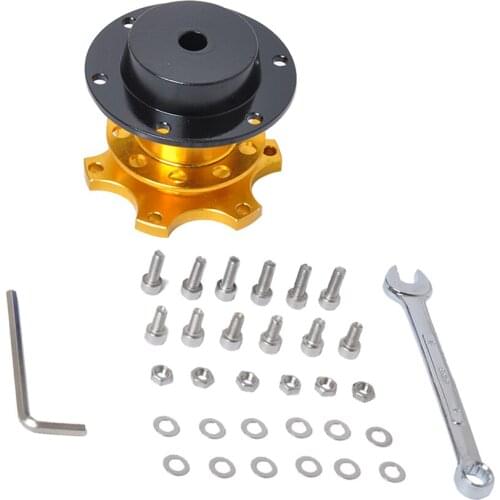 Yellow Universal Car Steering Wheel Quick Release HUB Racing Adapter