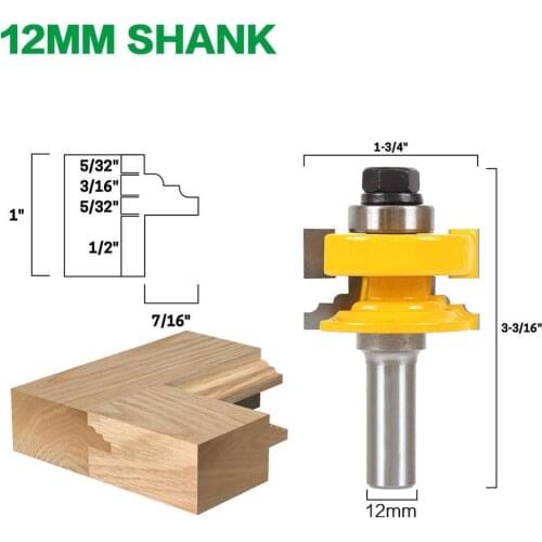 12mm Shank Classical Ogee Reversible Tenon Joint Router Bit Woodworking Milling Cutter