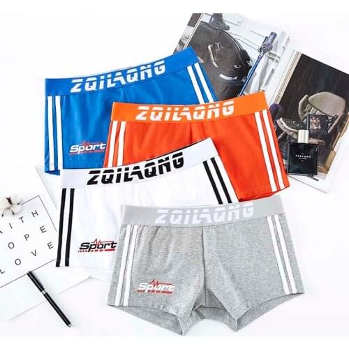 4 pcs/lot Sexy Men Boxer Soft Breathable Underwear Mens underwear mens pcotton pants personalized breathable Man underwer