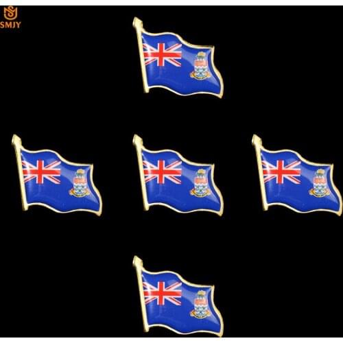 5PCS UK Cayman Islands Fashion Tie Pins North American Flag Lapel Jacket Brooch Badge Pin Jewelry Accessories