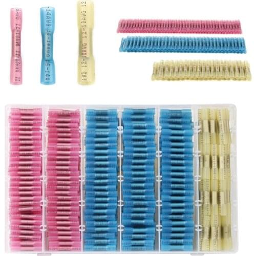 500Pcs Waterproof Electrical Wire Connectors Heat Shrink Butt Connectors Cable Splice Crimp Terminals Assorted Kit