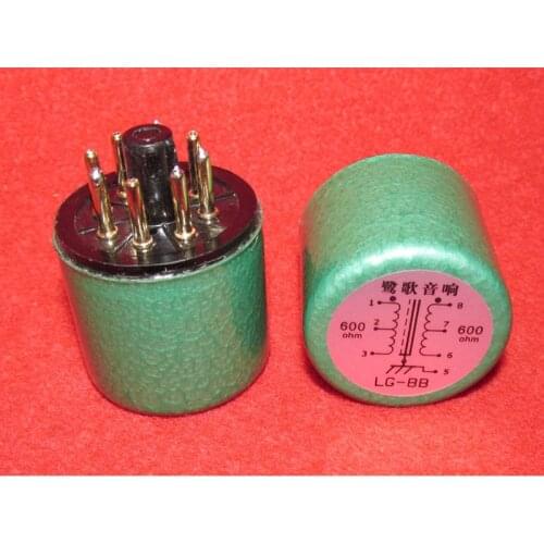 600Ω: 600Ω permalloy audio isolation transformer, 8-pin base, frequency response 10Hz ~ 20KHz -0.4DB