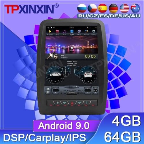 64G For Dodge Durango 2012-2019 Android 9 Car Tape Recorder Multimedia Player GPS Navigation Tesla 12.1'' Vertical HD Screen