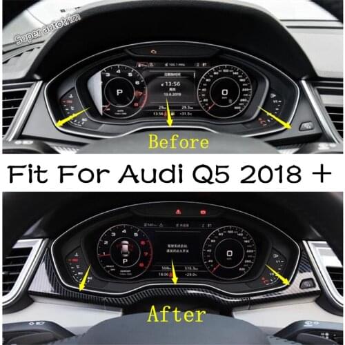 Lapetus Center Console Dashboard Instrument Strip Cover Trim Fit For Audi Q5 2018 - 2021 ABS Carbon Fiber / Accessories Interior