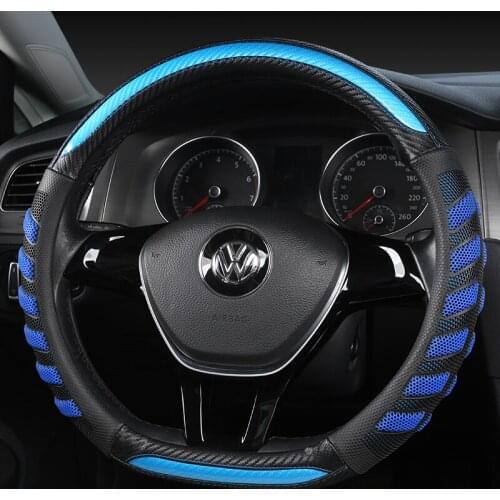 D Shape 38cm Car Steering Wheel Cover Non-slip PU Leather for POLO GOLF 7 Scirocco Suzuki Swift Nissan Rogue High Quality