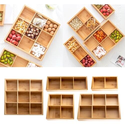 Wooden Snack Serving Tray Divided Condiment Aperitif, Light Candy Dish, Tray Compartment for Food Parties Cut Trays And
