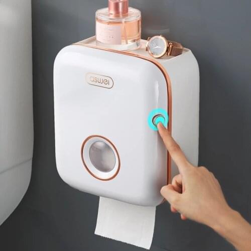Toilet Paper Holder Wall Mounted Waterproof Plastic Toilet Paper Box Storage Tissue Box Holder Bathroom Accessories