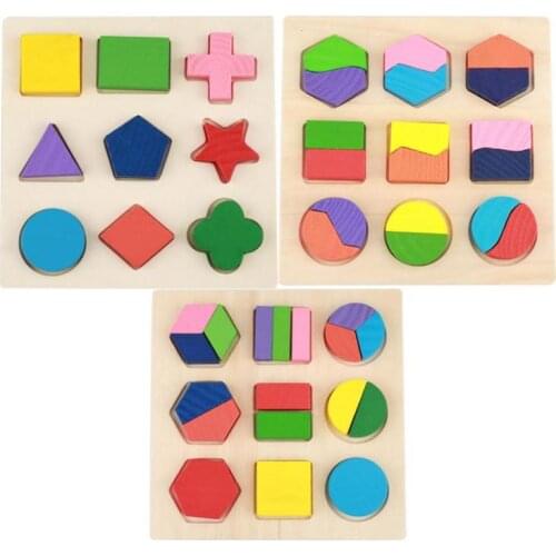 Baby Kids Wooden Geometry Educational Learning Toys Puzzle Montessori Toys 2018 Preschool Early Educational Puzzle Toys For Kids